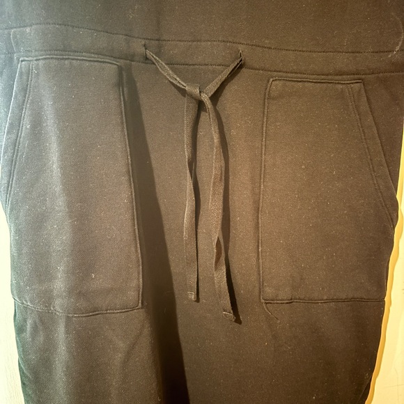 NWT Bobi Cinched Waist Black 3/4 Sleeve Dress with 3 Front Pockets Size Small - Picture 7 of 9